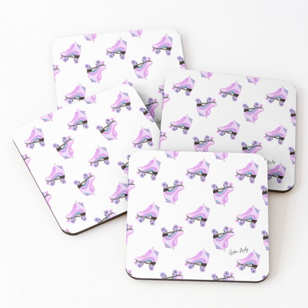 Item preview, Disco & roller skates collection pastel purple- white background designed and sold by Studio Lydia  Lovely.