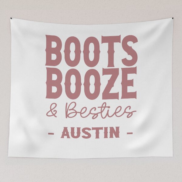 Item preview, Austin Bachelorette Party Dusty Pink Boots Booze and Besties Country Western Design designed and sold by mysticblvd.