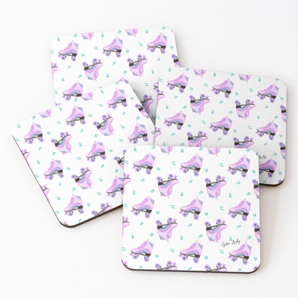 Item preview, Disco & roller skates collection pastel purple- white background designed and sold by Studio Lydia  Lovely.