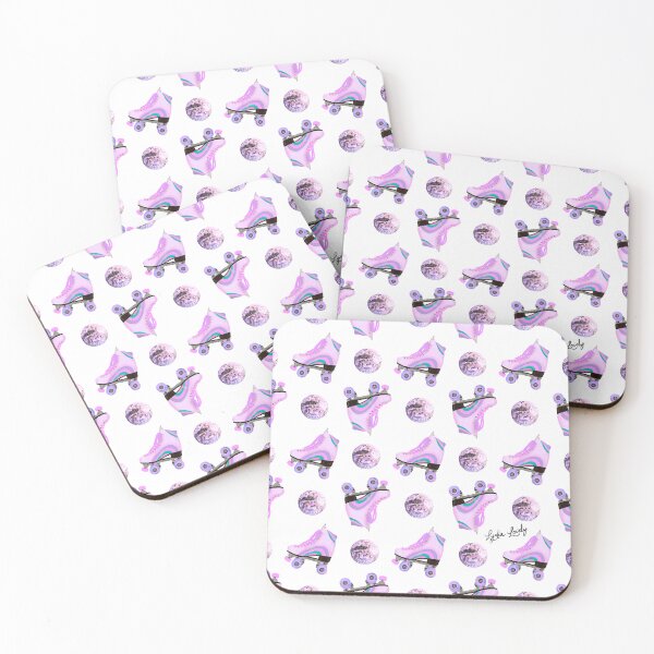 Item preview, Disco ball & roller skates collection pastel purple- white background designed and sold by Studio Lydia  Lovely.