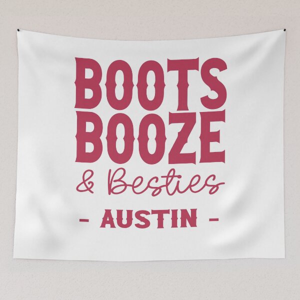 Item preview, Austin Bachelorette Party Magenta Pink Boots Booze and Besties Country Western Design designed and sold by mysticblvd.