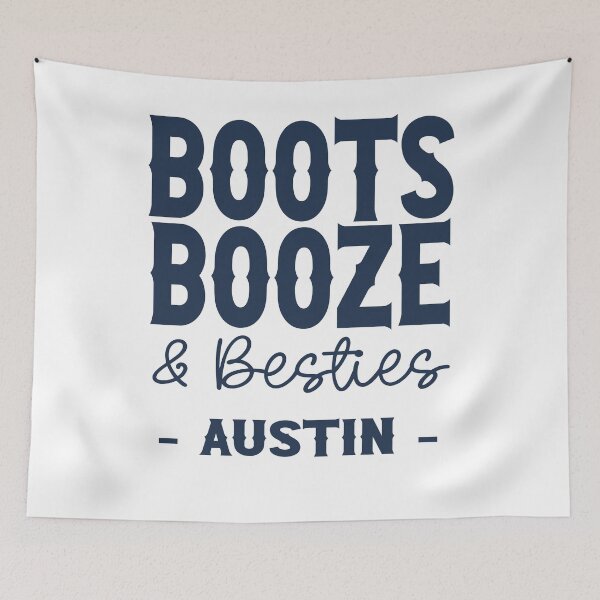 Item preview, Austin Bachelorette Party Navy Blue Boots Booze and Besties Country Western Design designed and sold by mysticblvd.