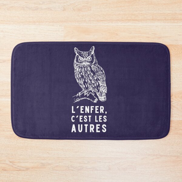 Item preview, owl with a sartre quote: L'enfer c'est les autres designed and sold by artbleed.