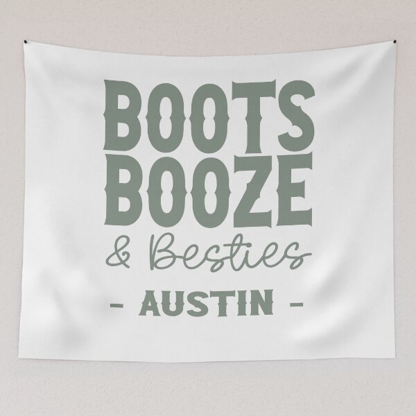 Item preview, Austin Bachelorette Party Sage Green Boots Booze and Besties Country Western Design designed and sold by mysticblvd.