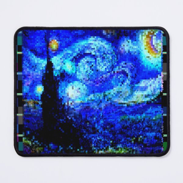 Item preview, Starry Nigth Pixel Art 8 bit Vincent Van Gogh Impressionism Art Paints Gift designed and sold by Dodern.