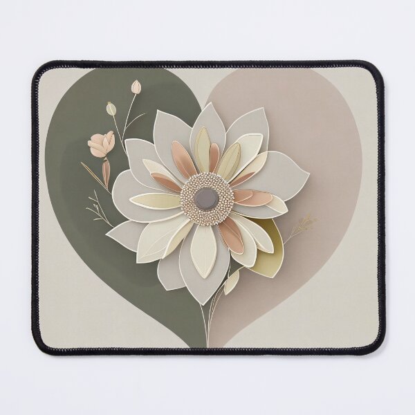Item preview, Minimalist Boho Heart with Muted Flower designed and sold by BohoRhapsody.