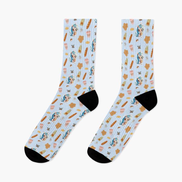 Item preview, Pattern of kawaii unicorn drinking coffee designed and sold by DaniDandy.