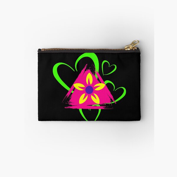 Item preview, Pink Triangle with Yellow Flower and Green Hearts designed and sold by ConradoBullhead.