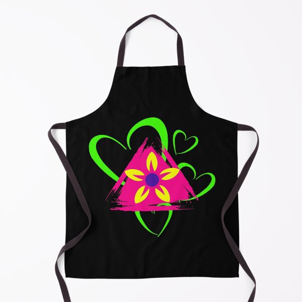 Item preview, Pink Triangle with Yellow Flower and Green Hearts designed and sold by ConradoBullhead.