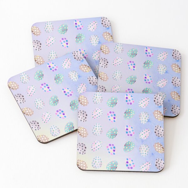 Item preview, Polka Dot Easter Eggs Collage Pattern in light blue background - Cute Easter Eggs  designed and sold by Vero De.