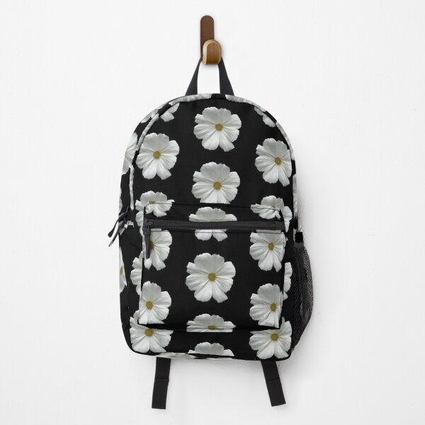 Item preview, White flower with curved petals and a yellow button center. image created entirely from lines. designed and sold by janesg.