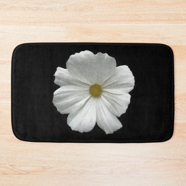 Item preview, White flower with curved petals and a yellow button center. image created entirely from lines. designed and sold by janesg.