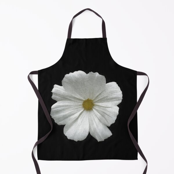 Item preview, White flower with curved petals and a yellow button center. image created entirely from lines. designed and sold by janesg.