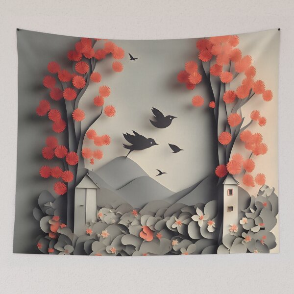 Item preview, Bird House in Paper art style designed and sold by FormFinder.