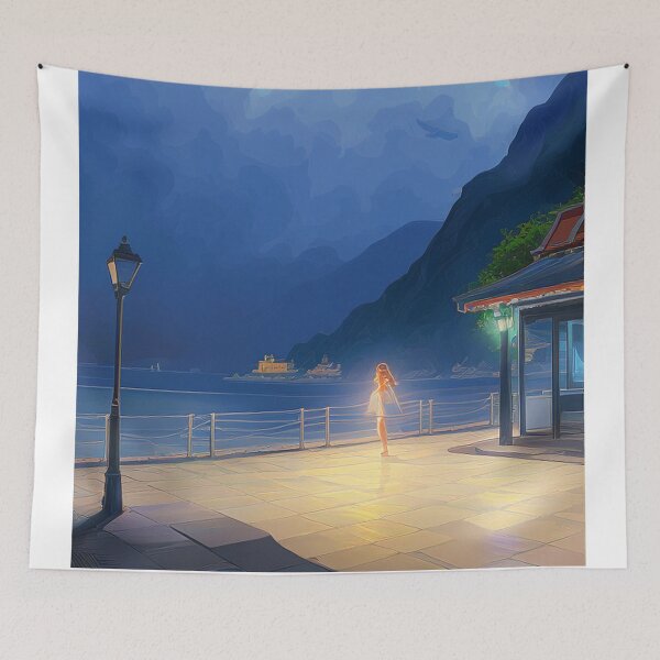 Item preview, Romantic evening mood Woman by the sea designed and sold by Bernsteinhaus.