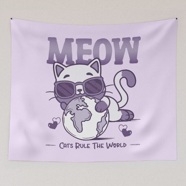 Item preview, Cats rule the world - funny cat quotes designed and sold by VichallanStudio.