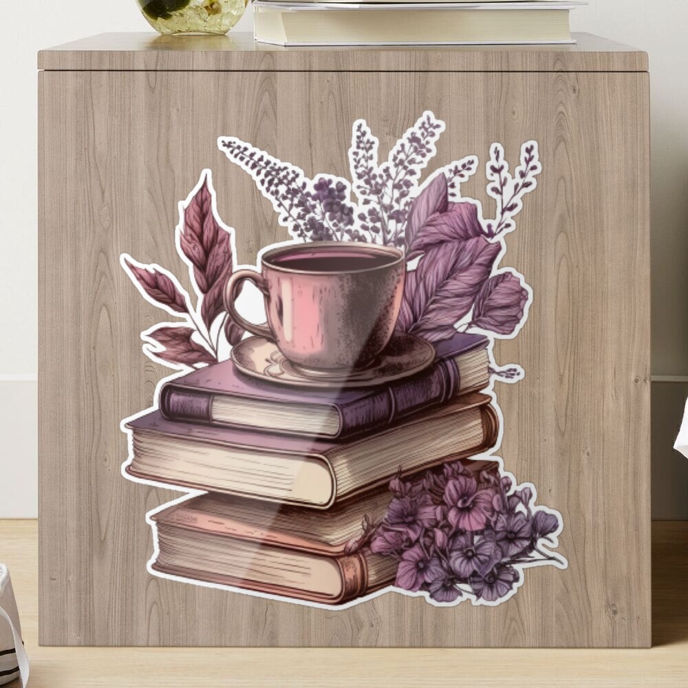 Vintage Floral Books Stickers Graphic by DoFloro · Creative Fabrica