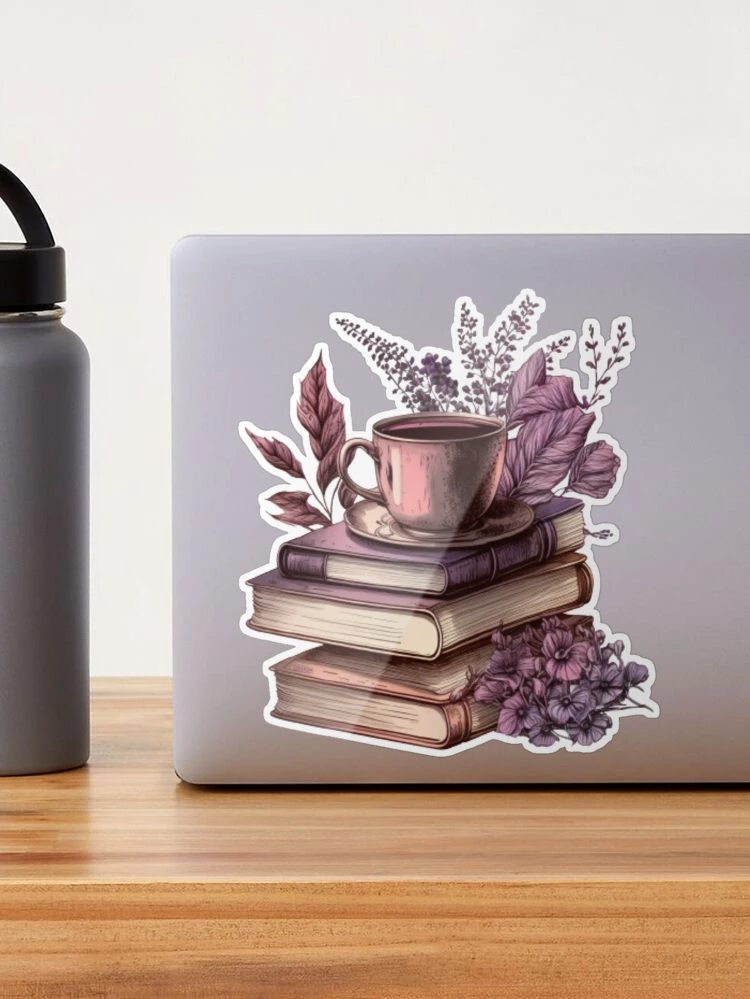 Vintage Floral Stack of Books Sticker Graphic by Digital Xpress · Creative  Fabrica