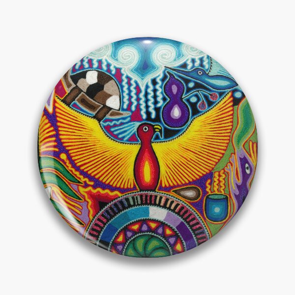 Item preview, Eagle and rain mexican huichol yarn painting designed and sold by aramara-huichol.