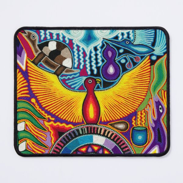 Item preview, Eagle and rain mexican huichol yarn painting designed and sold by aramara-huichol.