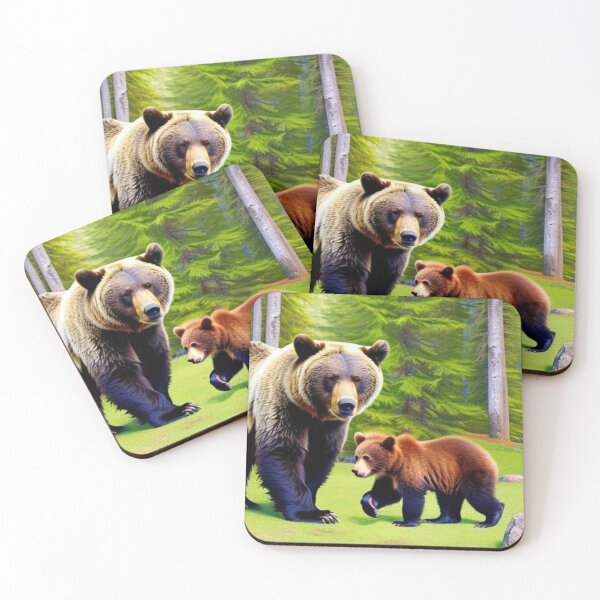 Item preview, Cute bear cartoon mama bear and baby bear, mama bear and cute cub, gifts for animals lovers  designed and sold by haRexia.