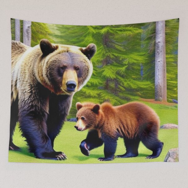 Item preview, Cute bear cartoon mama bear and baby bear, mama bear and cute cub, gifts for animals lovers  designed and sold by haRexia.