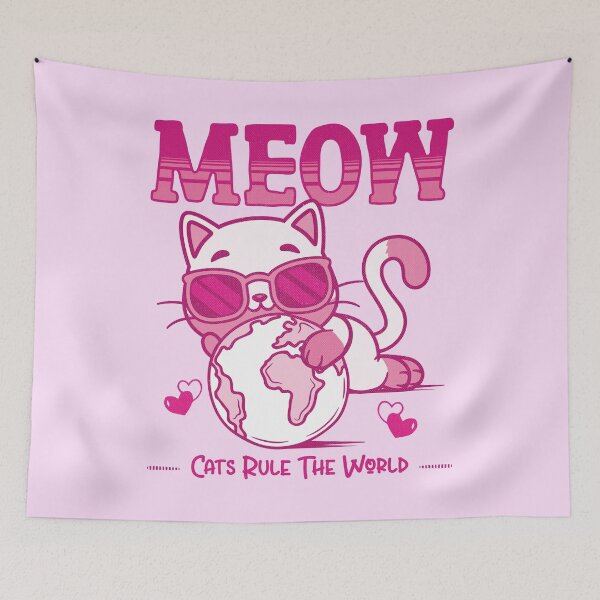 Item preview, Cats rule the world - funny cat quotes designed and sold by VichallanStudio.