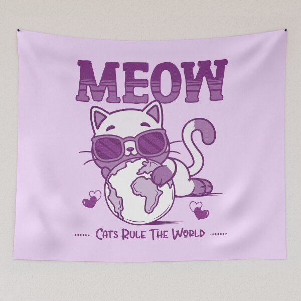 Item preview, Cats rule the world - funny cat quotes designed and sold by VichallanStudio.