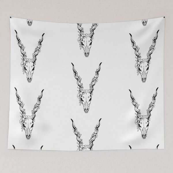 Item preview, Antilope Skull and flowers Bones and Botany designed and sold by PeriwinkleStone.