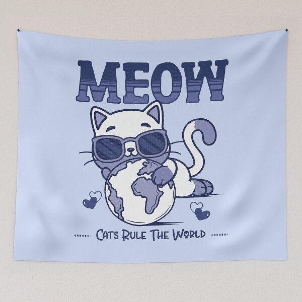 Item preview, Cats rule the world - funny cat quotes designed and sold by VichallanStudio.