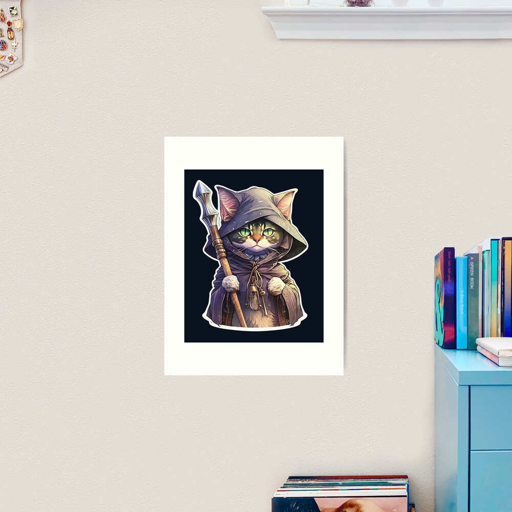 Wizard Cat Art Print by E1 illustration
