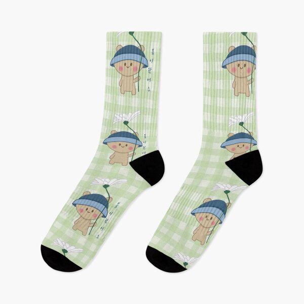 Item preview, A cute bear holding a flower and says, "Spring has come." in Korean  designed and sold by Kimchi-style-.