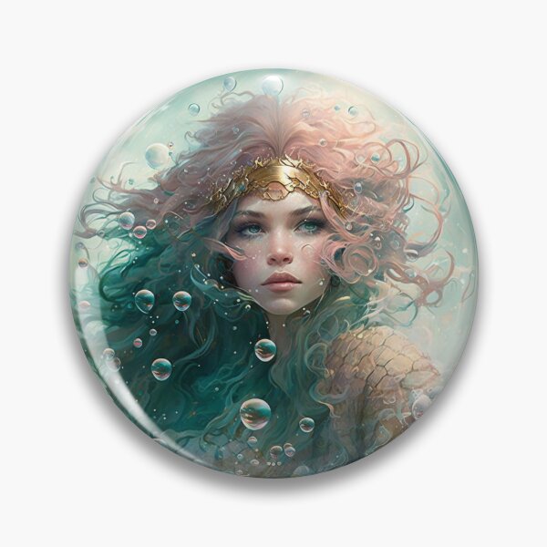 Item preview, Copy of Fantasy Mermaid in a Bubble in Pink and Teal designed and sold by coreexpressions.