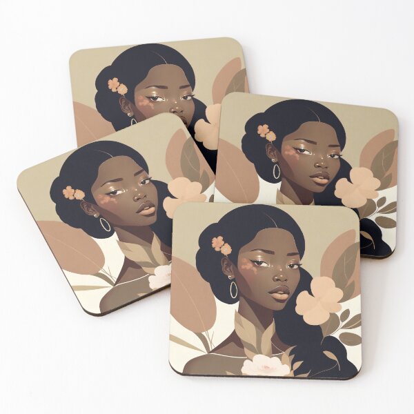 Item preview, Boho Gorgeous Black Girl with Floral Accents designed and sold by BohoRhapsody.