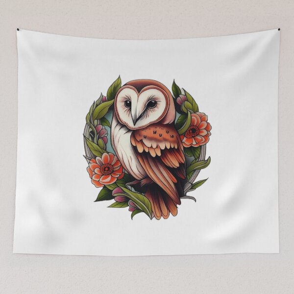 Item preview, Owl tattoo designed and sold by TourDePassion.