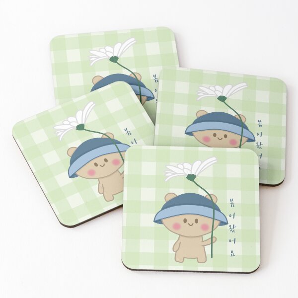 Item preview, A cute bear holding a flower and says, "Spring has come." in Korean  designed and sold by Kimchi-style-.