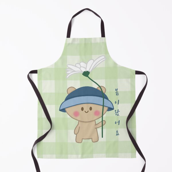 Item preview, A cute bear holding a flower and says, "Spring has come." in Korean designed and sold by Kimchi-style-.