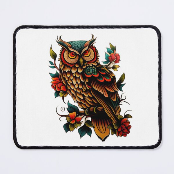 Item preview, Owl tattoo designed and sold by TourDePassion.