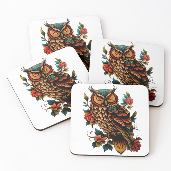 Item preview, Owl tattoo designed and sold by TourDePassion.
