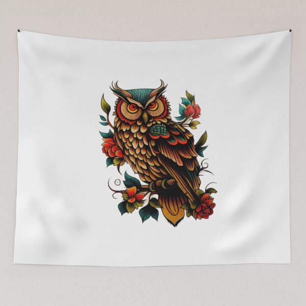 Item preview, Owl tattoo designed and sold by TourDePassion.