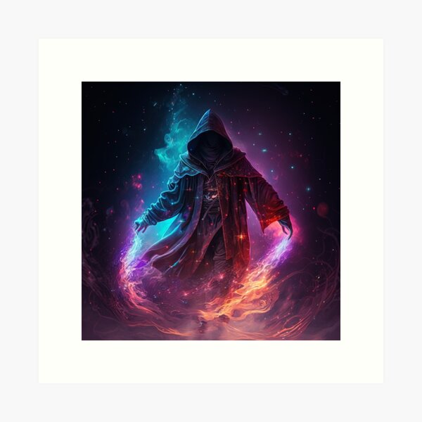 Hooded wizard print/poster Art Print