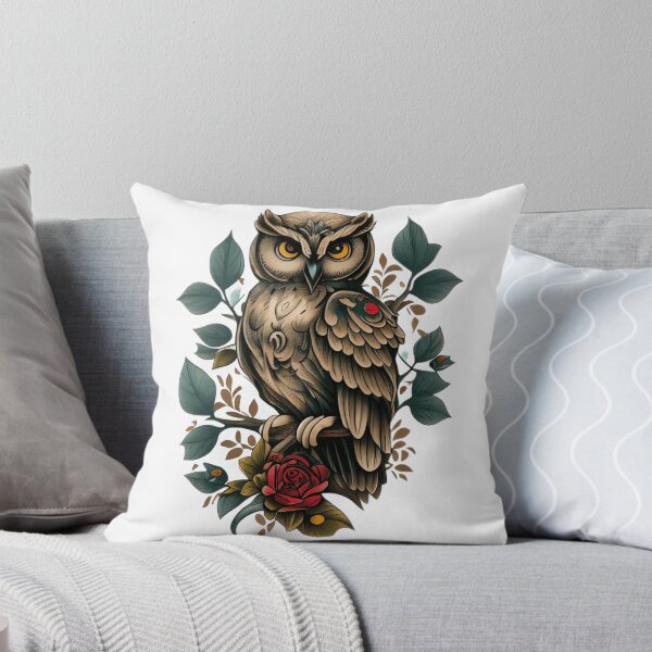 Item preview, American traditional owl tattoo designed and sold by TourDePassion.