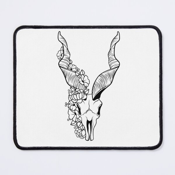 Item preview, Antilope Skull and flowers Bones and Botany designed and sold by PeriwinkleStone.