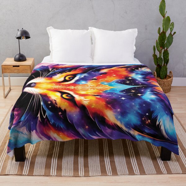 Item preview, Abstract Kitsune Art | Colorful Space Fox Painting | Bioluminescent Animal Portrait | Beautiful Kitsune Artwork designed and sold by MysticMyras.
