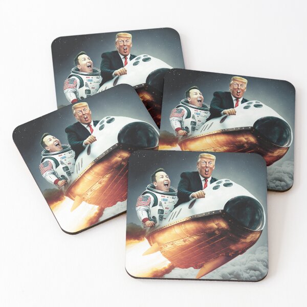 Item preview, Elon Musk and Donald Trump in Rocketship to the Stars designed and sold by Bleknervin.