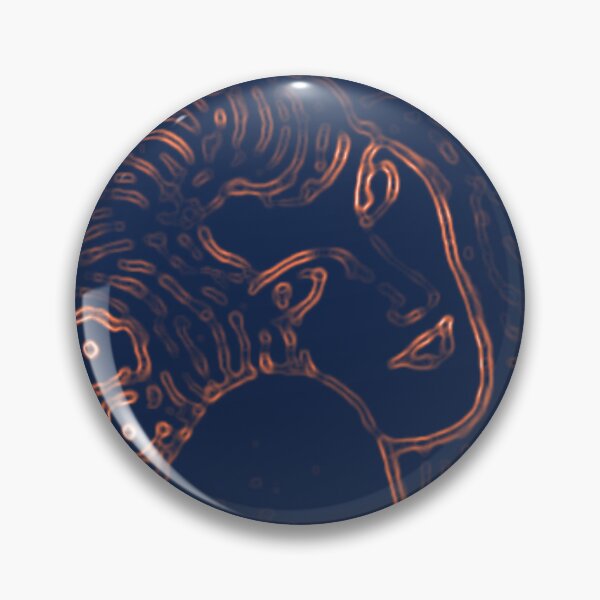 Item preview, Gustav Klimt Amber Orange and Navy Blue Black - a Woman with Flowers in Her Long Hair Beethoven Friese Painting Monochromatic Digital Effects Edit by Veda Abstract Graphic designed and sold by kattakitty.