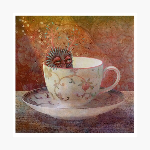 Item preview, Thoughtful Monster in a Teacup designed and sold by Gretchen Deahl.