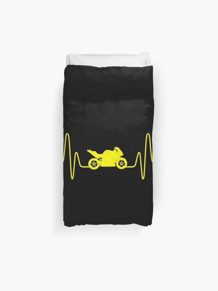 Heartbeat Motorbike Duvet Cover By Thecooltee Redbubble