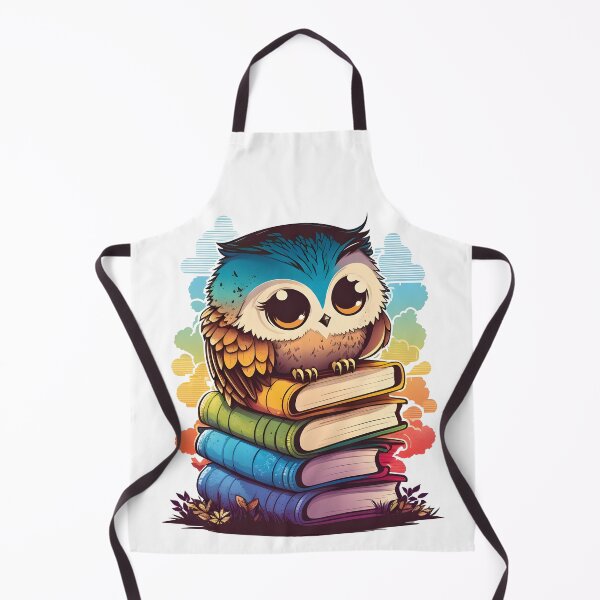 Item preview, Colorful Cute Owl, Sitting on a pile of books, Really Adorable Owl designed and sold by AHthatIsNice.