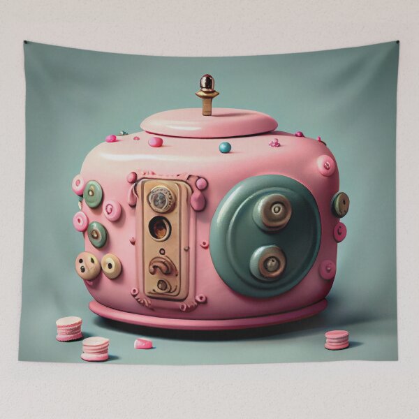 Item preview, Pink Buttons and Cake Digital Painting designed and sold by CodeAndColors.